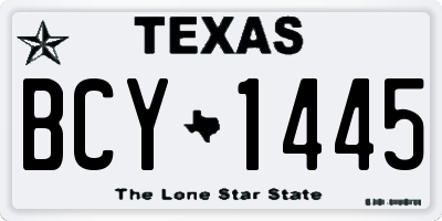 TX license plate BCY1445