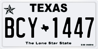 TX license plate BCY1447
