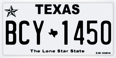 TX license plate BCY1450