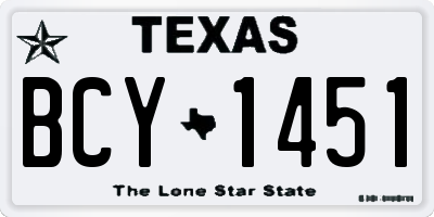 TX license plate BCY1451