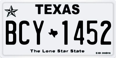TX license plate BCY1452