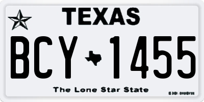 TX license plate BCY1455