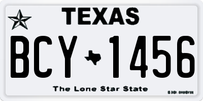 TX license plate BCY1456