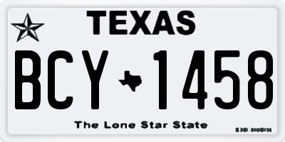 TX license plate BCY1458