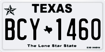 TX license plate BCY1460