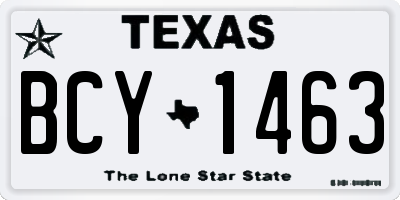 TX license plate BCY1463