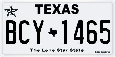 TX license plate BCY1465