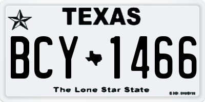 TX license plate BCY1466