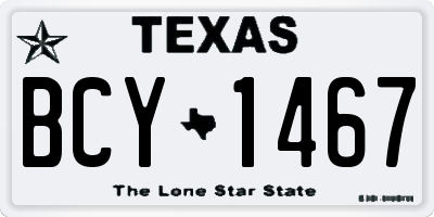 TX license plate BCY1467