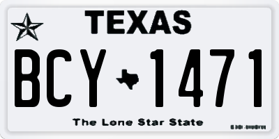 TX license plate BCY1471