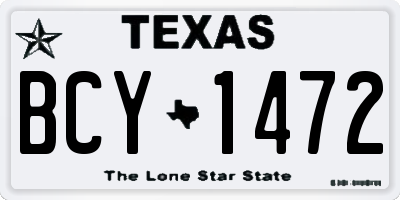 TX license plate BCY1472