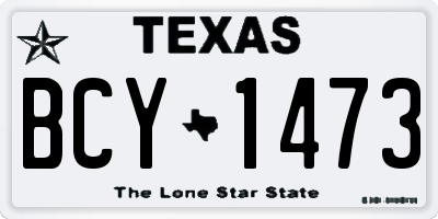 TX license plate BCY1473