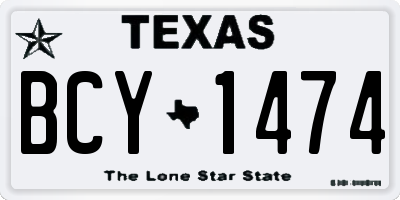 TX license plate BCY1474