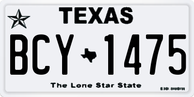 TX license plate BCY1475