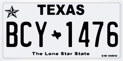 TX license plate BCY1476