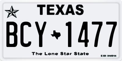 TX license plate BCY1477