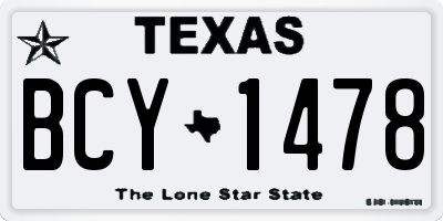 TX license plate BCY1478