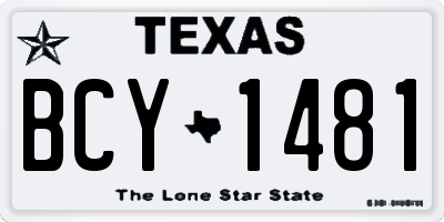 TX license plate BCY1481