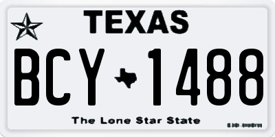 TX license plate BCY1488