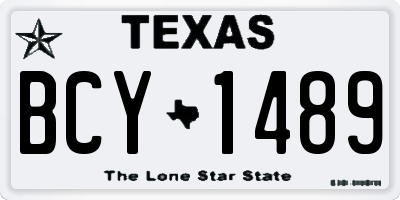 TX license plate BCY1489
