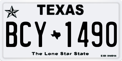 TX license plate BCY1490