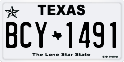 TX license plate BCY1491