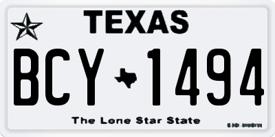 TX license plate BCY1494