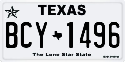 TX license plate BCY1496