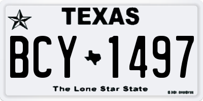 TX license plate BCY1497