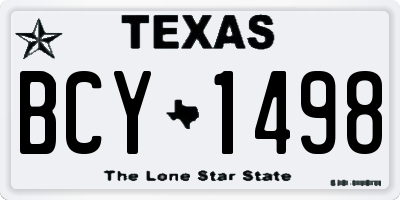 TX license plate BCY1498