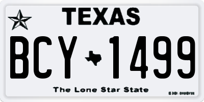 TX license plate BCY1499