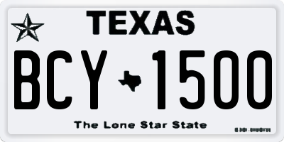 TX license plate BCY1500