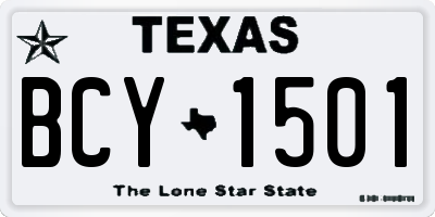 TX license plate BCY1501