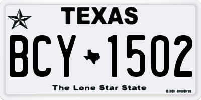 TX license plate BCY1502