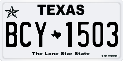 TX license plate BCY1503
