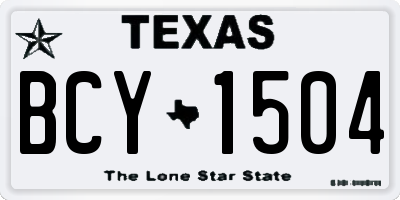 TX license plate BCY1504