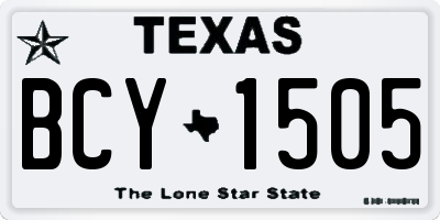 TX license plate BCY1505