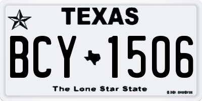 TX license plate BCY1506