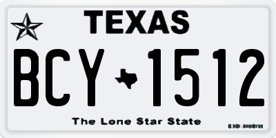 TX license plate BCY1512