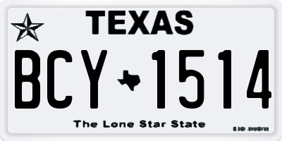 TX license plate BCY1514