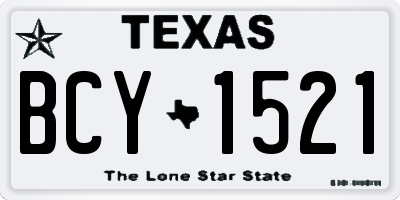 TX license plate BCY1521