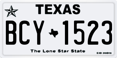TX license plate BCY1523