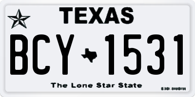 TX license plate BCY1531