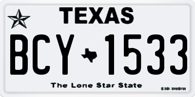 TX license plate BCY1533