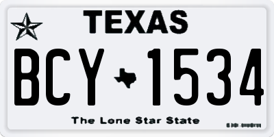 TX license plate BCY1534