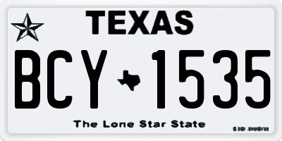 TX license plate BCY1535