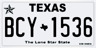 TX license plate BCY1536