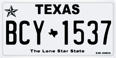 TX license plate BCY1537