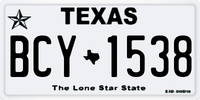 TX license plate BCY1538