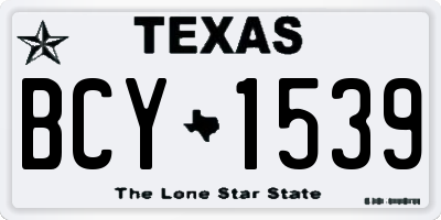 TX license plate BCY1539